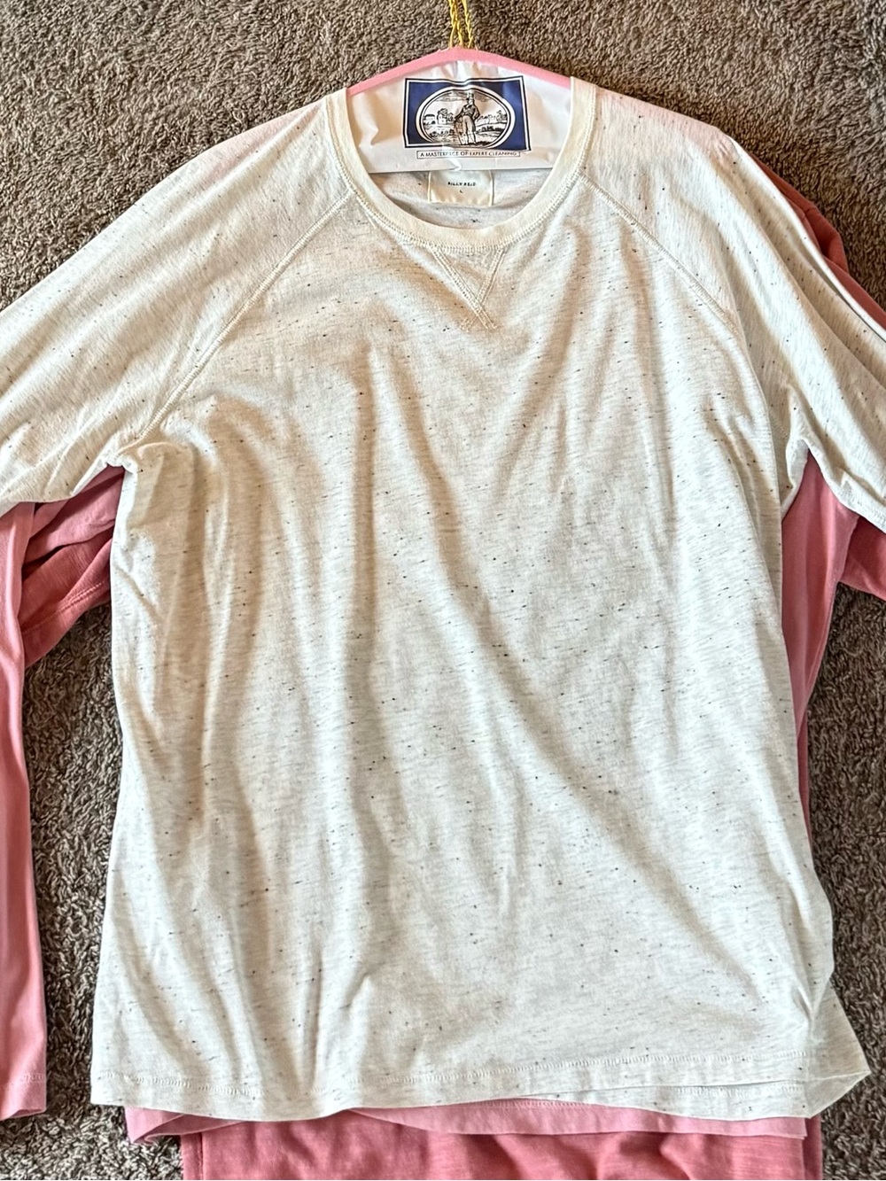Men’s Cream Speckled Long-Sleeve Tee